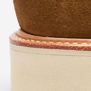 Closeup of Natural leather rand