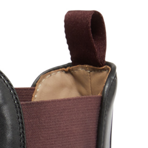 Closeup of Heel pull tabs