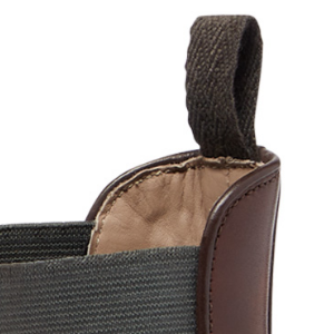 Closeup of Heel pull tabs