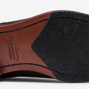Closeup of Leather sole with rubber forepart