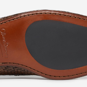 Closeup of Leather sole with rubber forepart