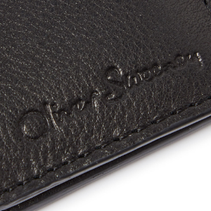 Closeup of Embossed logo and tonal stitching