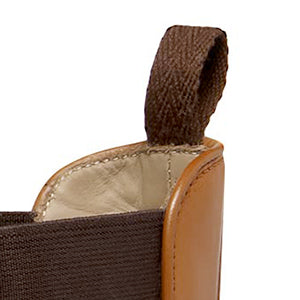 Closeup of Heel pull tabs