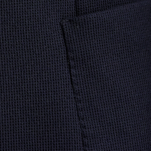 Closeup of AMF stich on lapel & cuffs