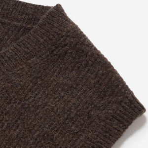 Closeup of Ribbed collar, cuffs & hem