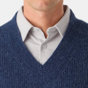 Closeup of V-neck