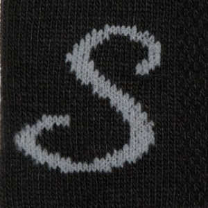 Closeup of Knitted logo detail