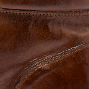 Closeup of Washed & tumbled calf leather upper