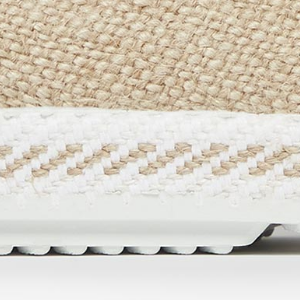 Closeup of Woven jute sole edge