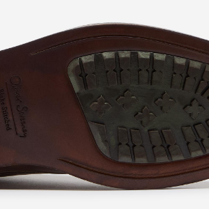 Closeup of Leather sole with rubber inlay