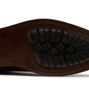 Closeup of Leather sole with rubber inlay