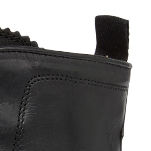 Closeup of Cotton heel pull tab