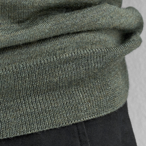 Closeup of Ribbed cuffs & hem