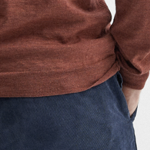 Closeup of Ribbed cuffs & hem
