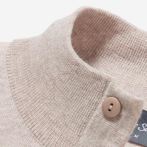 Closeup of Ribbed funnel neck