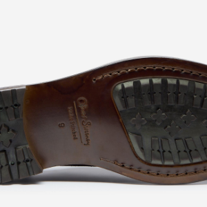 Closeup of Leather sole with rubber forepart