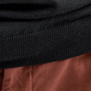 Closeup of Ribbed cuffs & hem