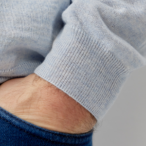 Closeup of Ribbed cuffs & hem