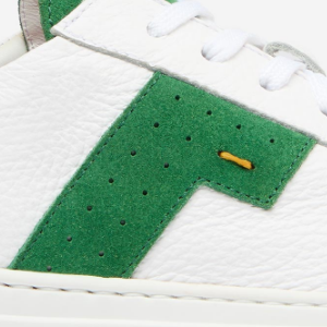 Closeup of Contrast perforated suede quarter detail