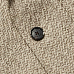 Closeup of Branded horn buttons