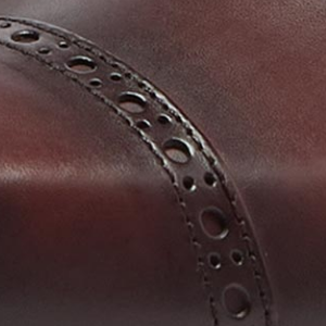 Closeup of Antiqued Calf leather upper