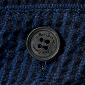 Closeup of Branded horn button