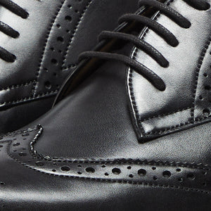 Closeup of Wingtip brogueing