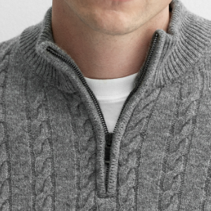Closeup of Metal quarter zip