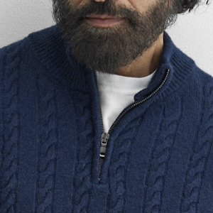 Closeup of Metal Quarter Zip