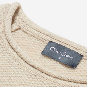 Closeup of Ribbed mock neck