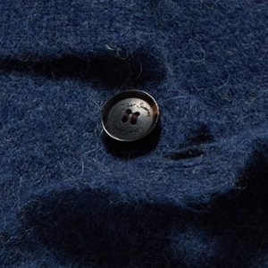 Closeup of Branded horn buttons