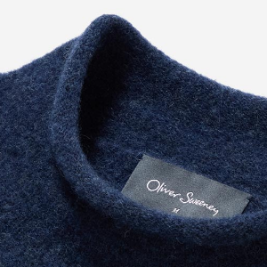 Closeup of Rolled collar, cuffs & hem