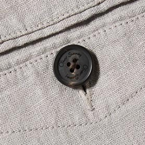 Closeup of Branded horn buttons