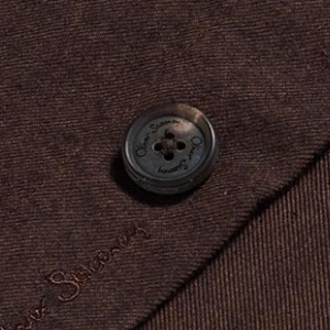 Closeup of Branded horn buttons
