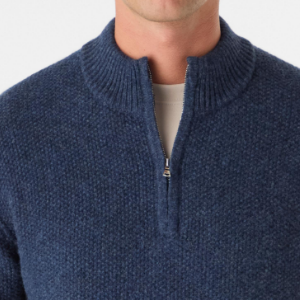 Closeup of Ribbed funnel neck