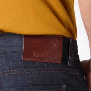 Closeup of Branded leather patch