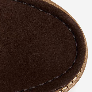 Closeup of Tonal Moccasin Stitching