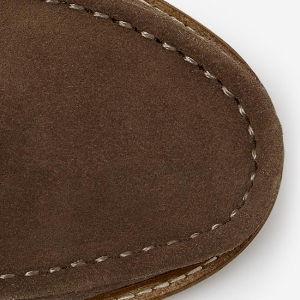 Closeup of Tonal moccasin stitching