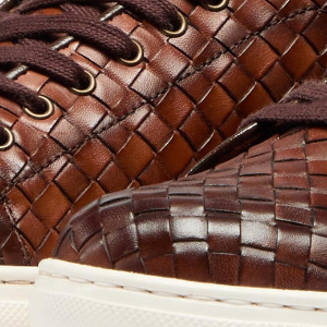 Closeup of Antiqued calf leather upper