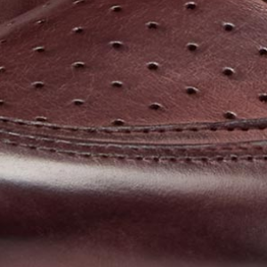 Closeup of Hand-finished calf leather upper