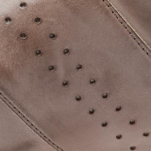 Closeup of Perforated leather detail