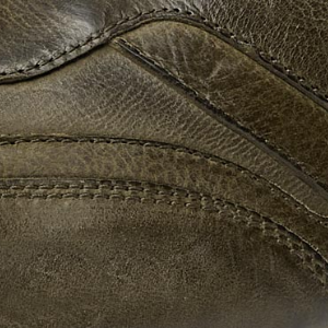 Closeup of Hand-finished calf leather upper