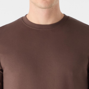 Closeup of Ribbed crew neck