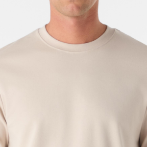 Closeup of Ribbed crew neck