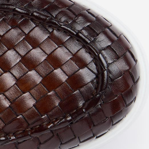Closeup of Antiqued calf leather upper