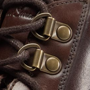 Closeup of Metal eyelets & ski hooks