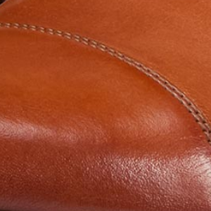 Closeup of Antiqued leather upper