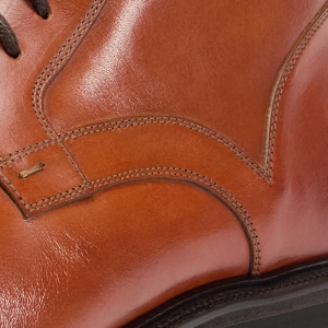 Closeup of Wingtip broguing