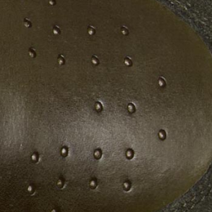 Closeup of Hand-finished calf leather upper