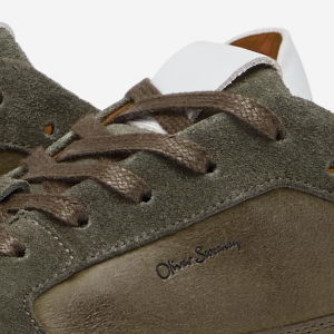 Closeup of Calf suede trim
